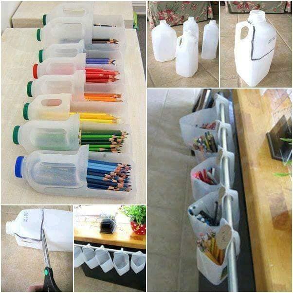 aproveitar garrafas de plastico para organizar a casa 17