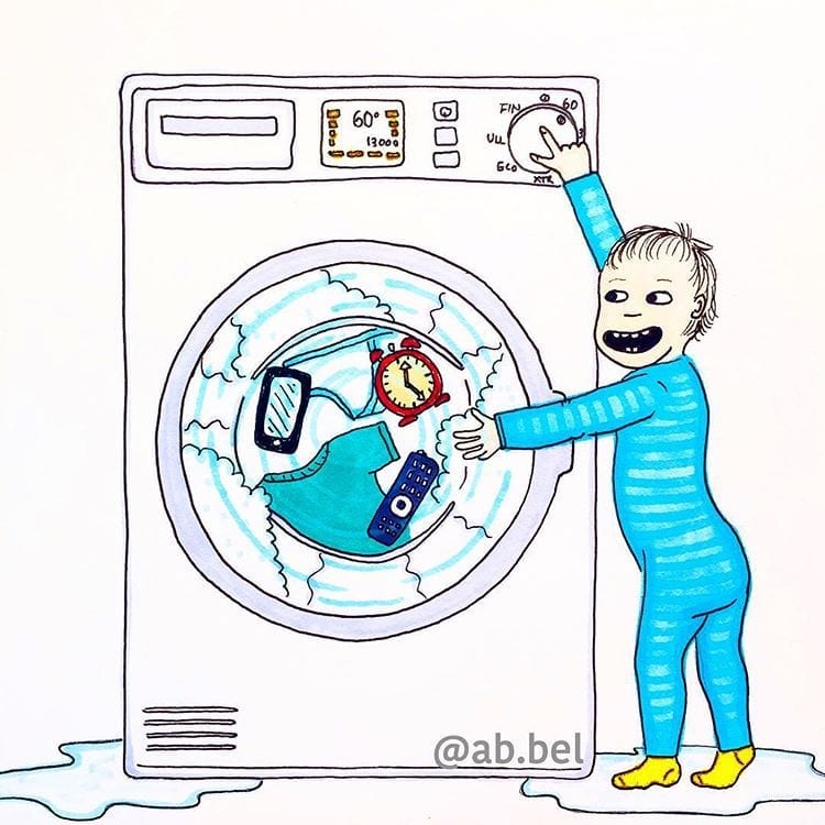maternidade real - mexendo no lavarroupas