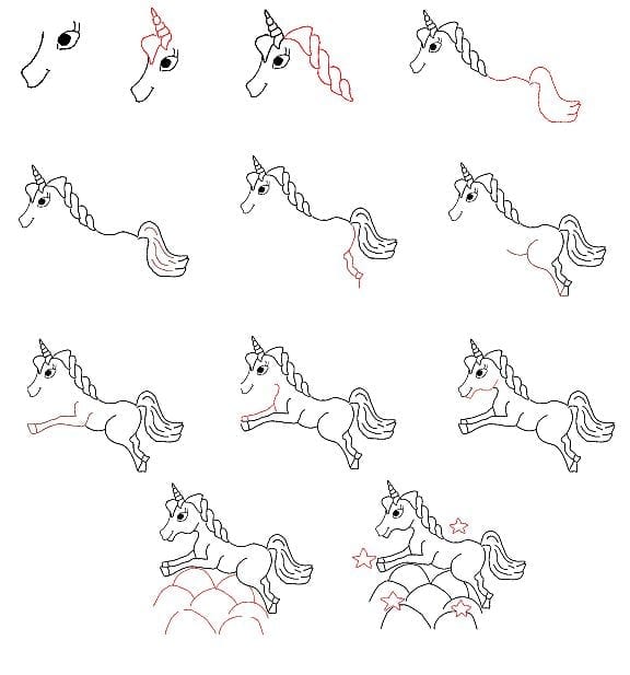 como desenhar um unicornio 03