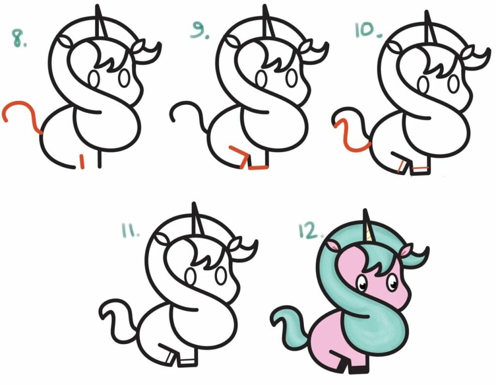 como desenhar um unicornio 08