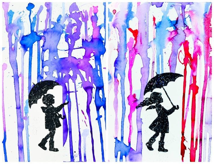 atividades de artes pintando a chuva