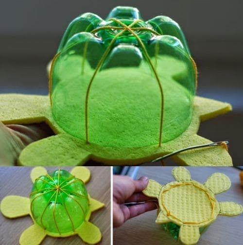 brinquedos reciclados garrafas pet tartaruga