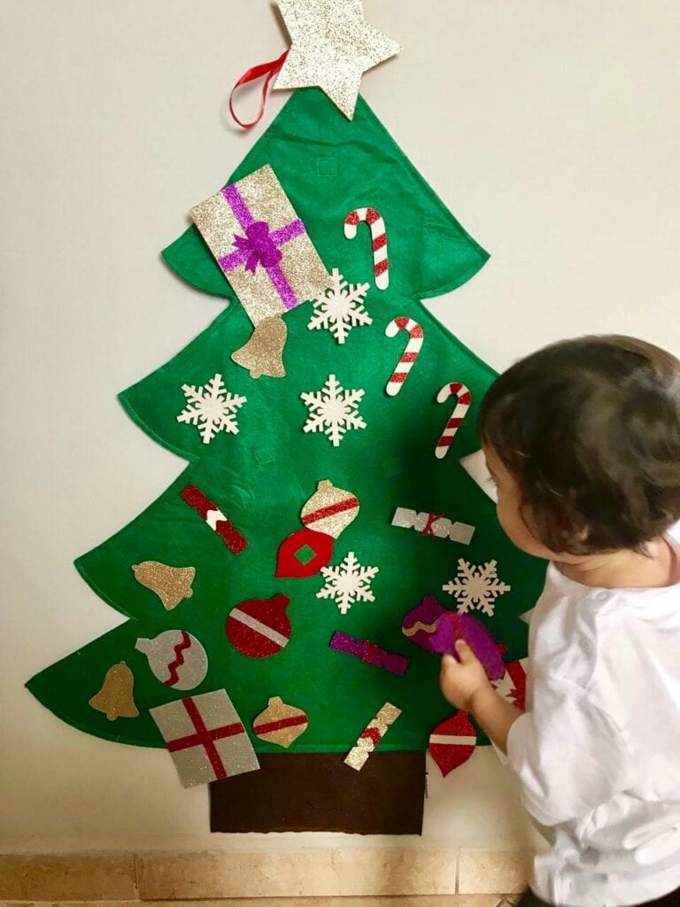 Árvore de Natal de feltro Montessori