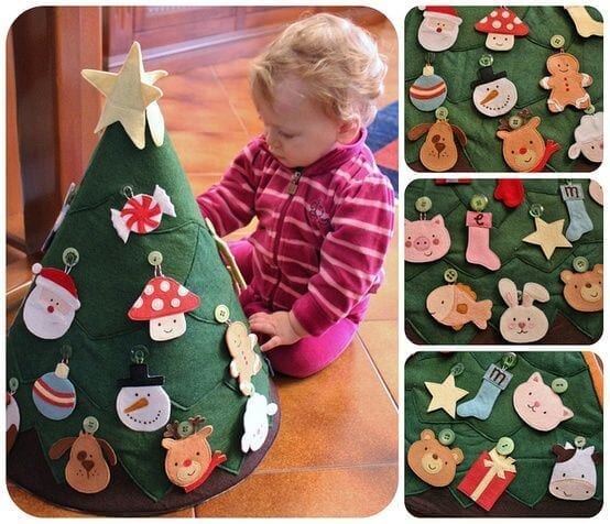 Árvore de Natal de feltro Montessori