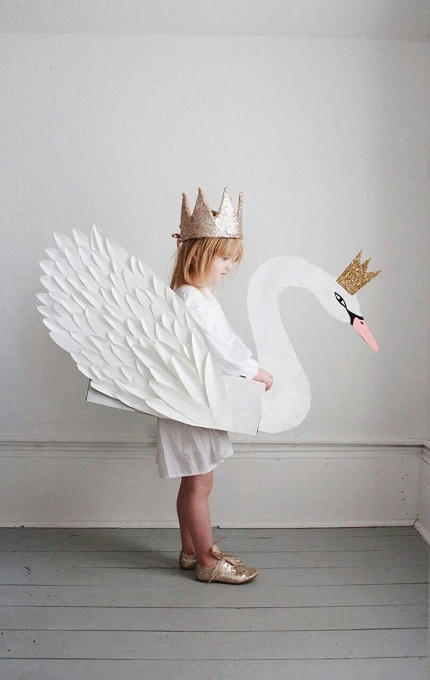 fantasias de papelao cisne
