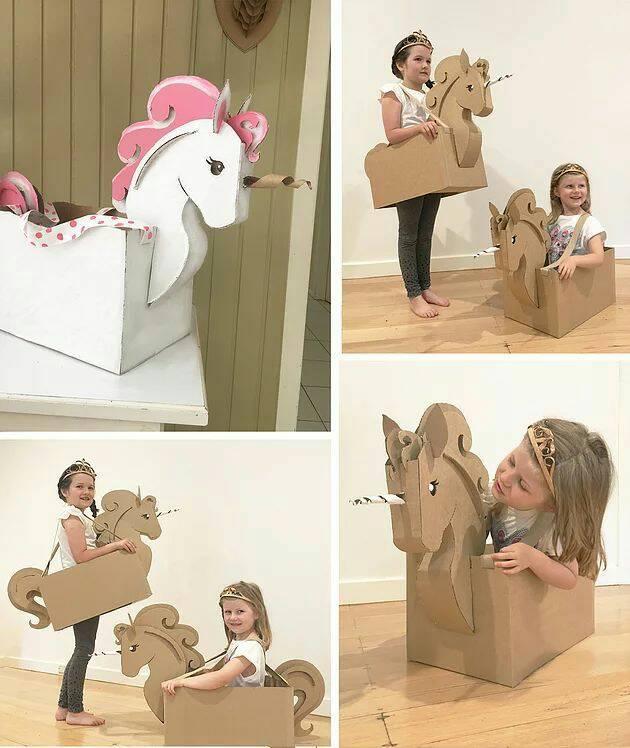 fantasias de papelao unicornio