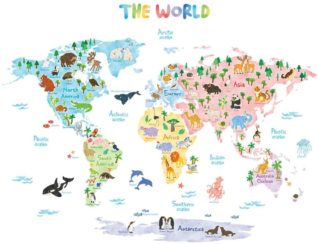 mapa de mundo animal