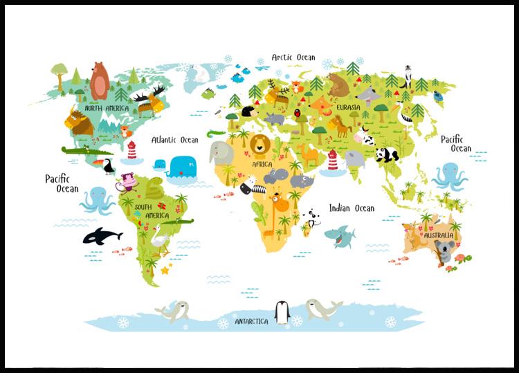 mapa dos animais no mundo