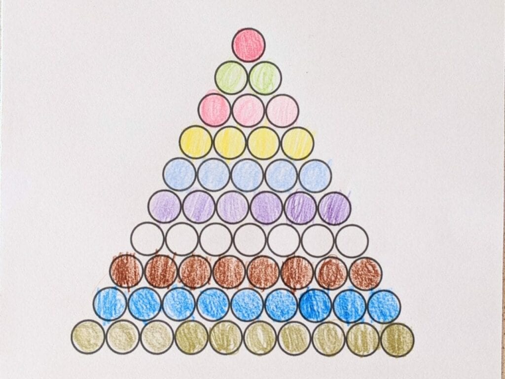 colorir escada de contas coloridas montessori 01