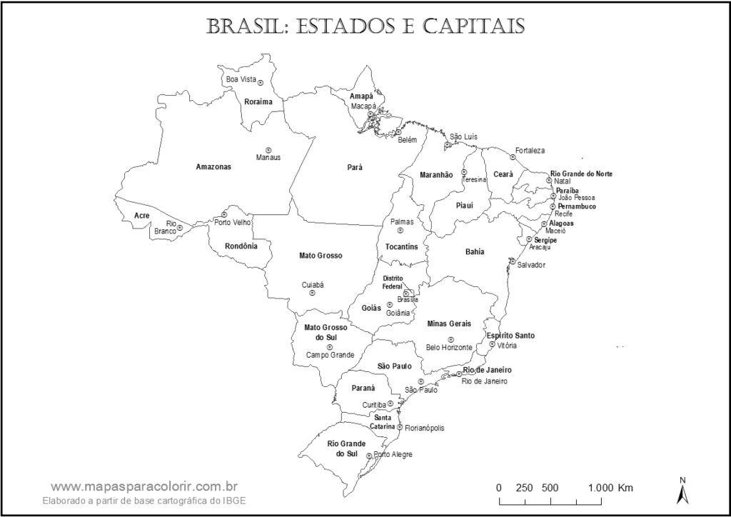 mapa do brasil estados e suas capitais