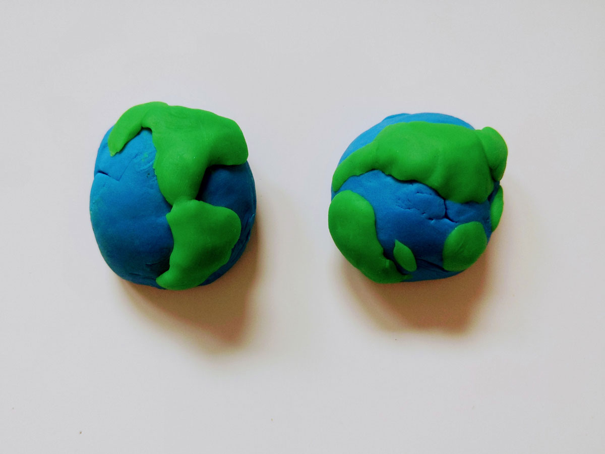 Atividade globo terrestre com massinha