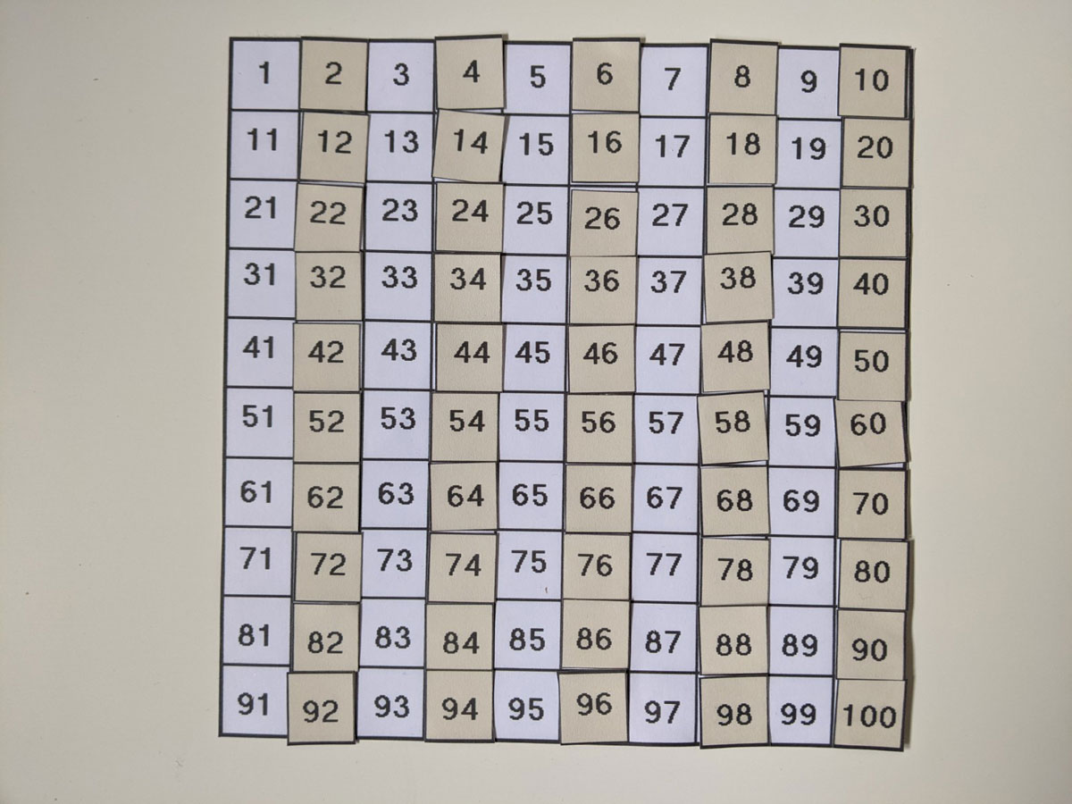 Tabela 1 a 100 - Números ímpares
